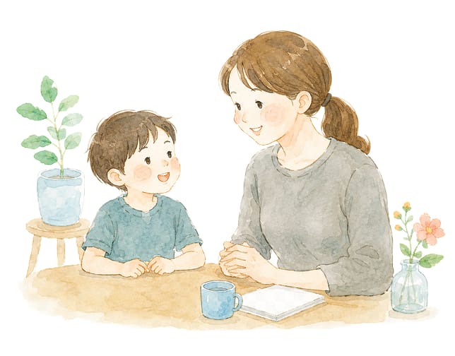 お子様との関わり方の相談のイラスト