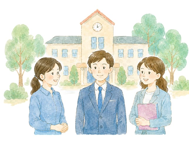 学校・支援機関との連携のイラスト